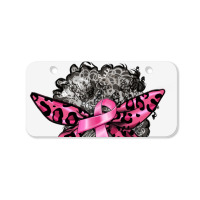 Breast Cancer Warrior Afro Messy Bun Gray Hair Bicycle License Plate | Artistshot