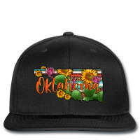 Cactus And Serape Oklahoma Map Printed Hat | Artistshot