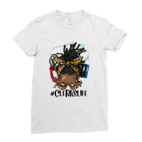 Afro Messy Locs Hair Clerks Life Ladies Fitted T-shirt | Artistshot