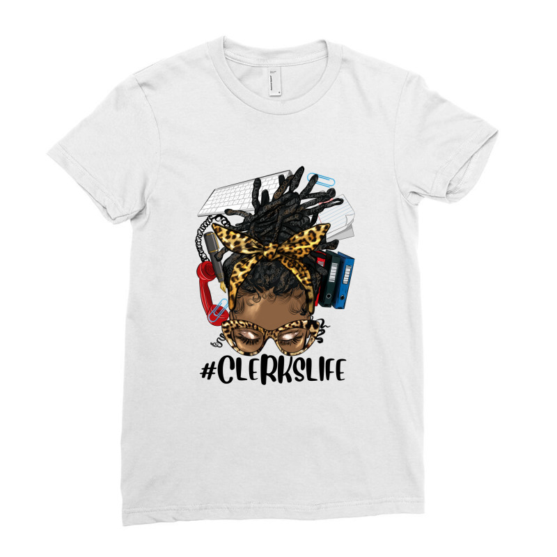 Afro Messy Locs Hair Clerks Life Ladies Fitted T-Shirt by HRA Design Shop | Artistshot