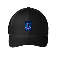 Hongkong Neon Synthwave Mesh Cap | Artistshot