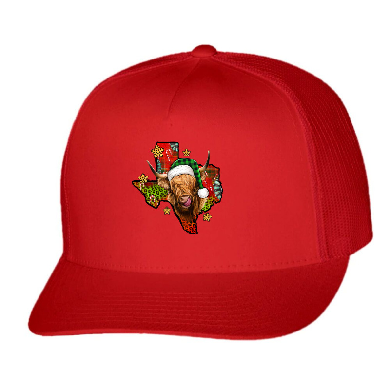 Christmas Texas Highland Cow Trucker Cap | Artistshot