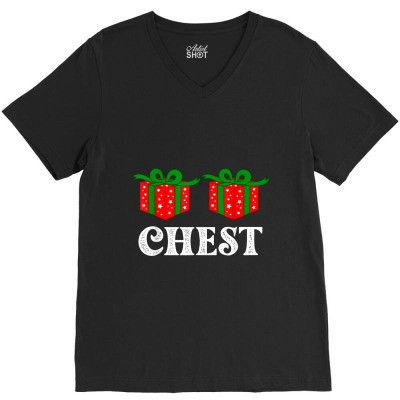 Chest Nuts Matching Chestnuts Christmas V-neck Tee Designed By Yuh2105