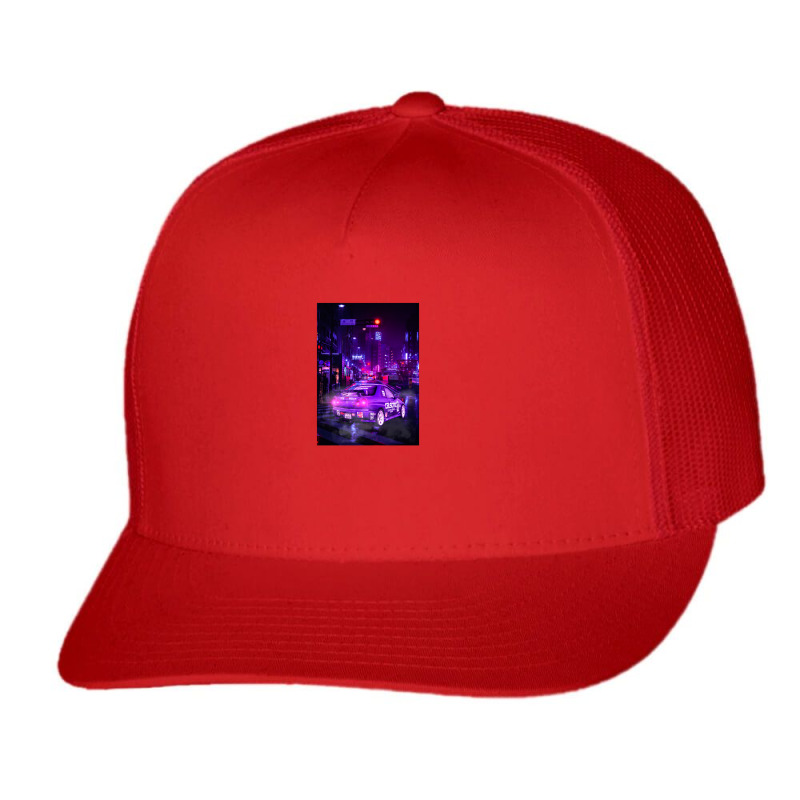 Tokyo Car Neon Synthwave Trucker Cap by Jeff_Nugroho | Artistshot