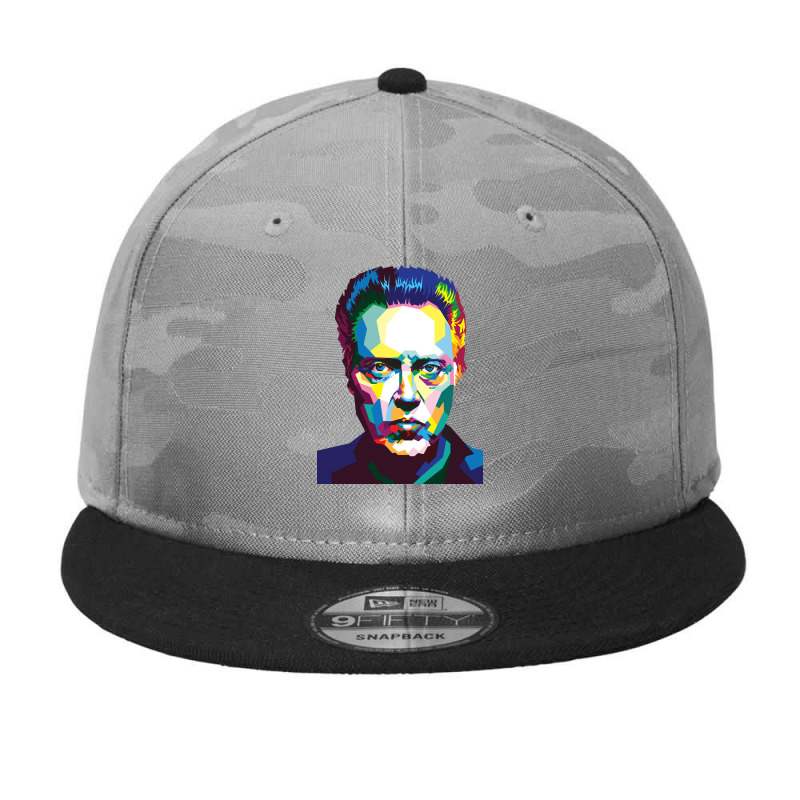 Christoper Walken In Wpap Pop Art Style Camo Snapback | Artistshot