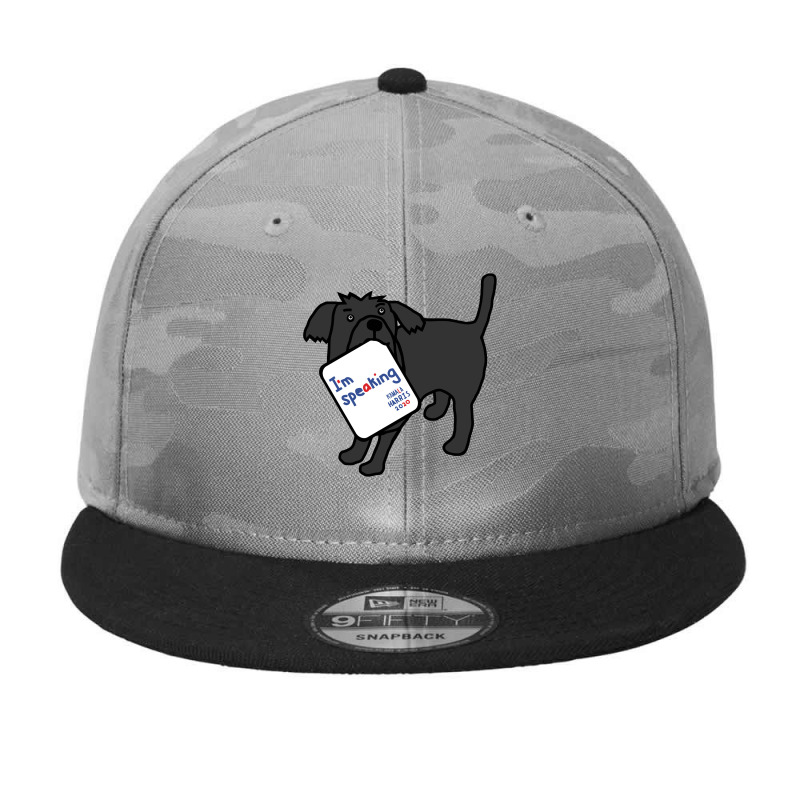 Small Dog With Kamala  Vp Debate Quote Kamala Camo Snapback | Artistshot