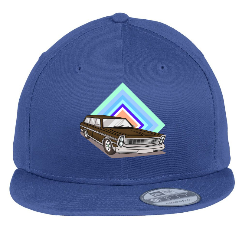 Vintage Station Wagon Flat Bill Snapback Cap by halahbohwes | Artistshot