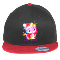 Merry Christmas Cat Flat Bill Snapback Cap | Artistshot