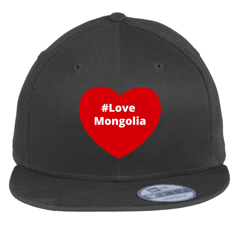 Love Mongolia, Hashtag Heart, Love Mongolia Flat Bill Snapback Cap by chillinxs | Artistshot