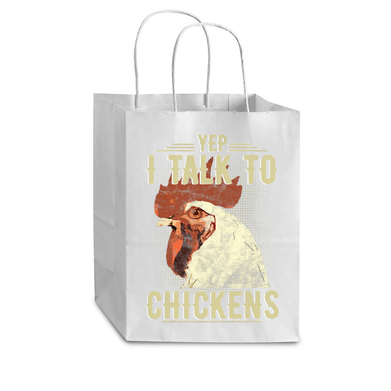 Chicken Chick Yep Im Talk Chickens Funny Chicken Animal Distressed Sty Cub Paper Bag - 8 X 4 1/2 X 10 1/4 | Artistshot