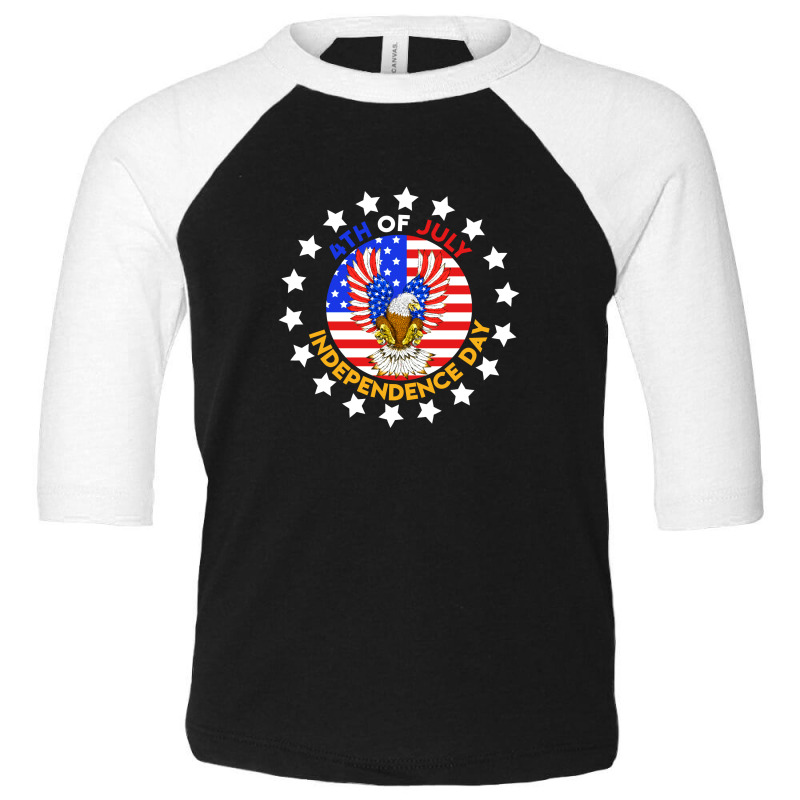 Independence Day 4th Of July Eagle American Flag Toddler 3/4 Sleeve Tee | Artistshot