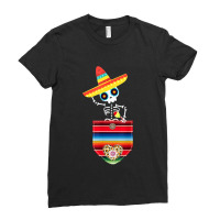 Calaca Blanket Serape Mexican Ladies Fitted T-shirt | Artistshot