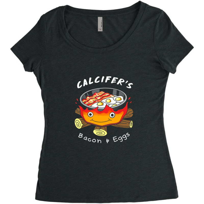 Calcifers Bacon Egg Cook  Food Anime Women's Triblend Scoop T-shirt by YenNgoc | Artistshot