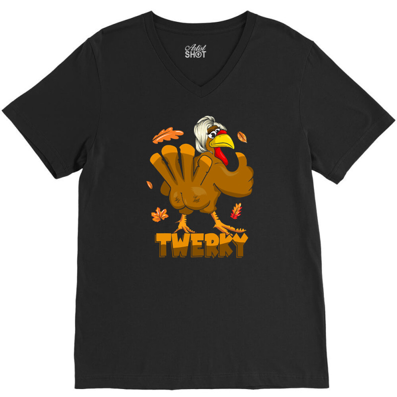 Twerking Twerky Dance Dancing Turkey V-Neck Tee by EnturArt | Artistshot