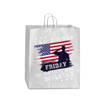 I Wear Red On Friday Remember Deployed American Flag Retro T Shirt Queen Paper Bag - 16 X 6 X 19 1/4 | Artistshot