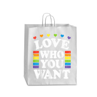 Love Who You Want Rainbow Lgbtq Heart Price Proud Rainbow T Shirt Queen Paper Bag - 16 X 6 X 19 1/4 | Artistshot