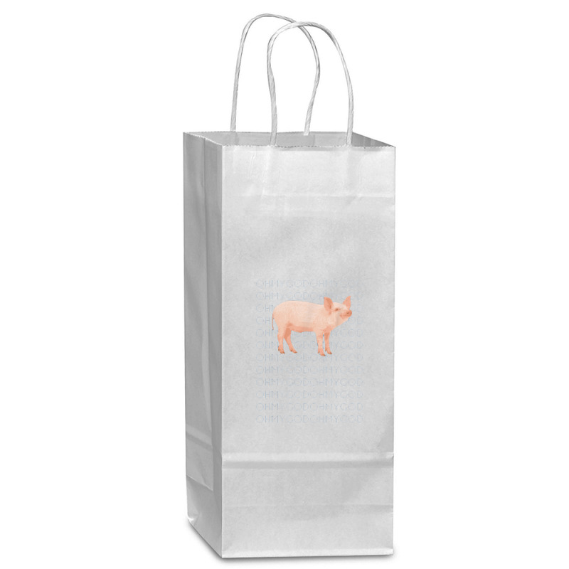 Oh My God Pig Wine Paper Bag - 5 1/2 X 3 1/4 X 13 | Artistshot