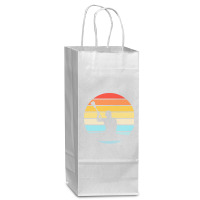 Canoe T  Shirt Canoeing Silhouette On A Distressed Retro Sunset Produc Wine Paper Bag - 5 1/2 X 3 1/4 X 13 | Artistshot