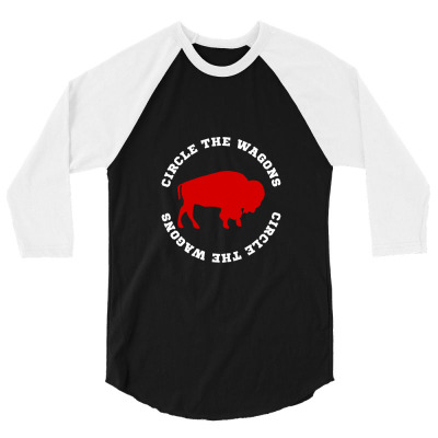 Circle The Wagons Buffalo Football 3/4 Sleeve Shirt Designed By Lemonjack