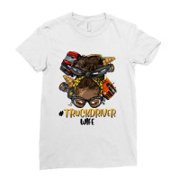 Afro Messy Bun Truck Driver Wife Ladies Fitted T-shirt | Artistshot