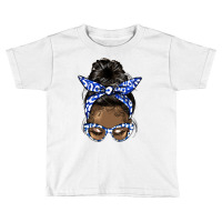 Afro Messy Bun Straight Hair Sorority Blue And Whi Toddler T-shirt | Artistshot