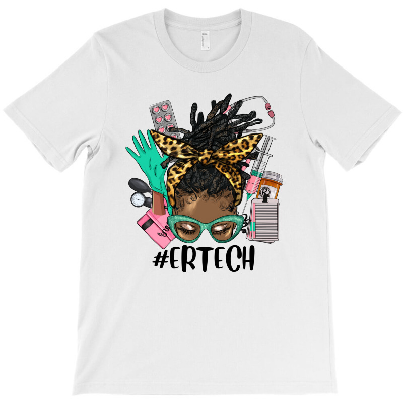 Afro Messy Bun Locs Hair Emergency Technician T-shirt | Artistshot