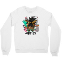 Afro Messy Bun Locs Hair Emergency Technician Crewneck Sweatshirt | Artistshot