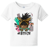 Afro Messy Bun Locs Hair Emergency Technician Baby Tee | Artistshot