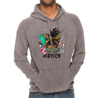 Afro Messy Bun Locs Hair Emergency Technician Vintage Hoodie | Artistshot