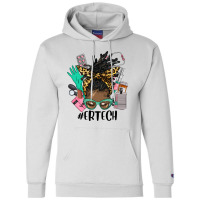 Afro Messy Bun Locs Hair Emergency Technician Champion Hoodie | Artistshot