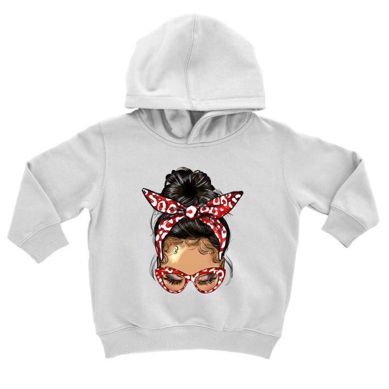 Afro Messy Bun Light Skin Soror Color Red And Blue Toddler Hoodie by HRA Design Shop | Artistshot