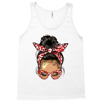 Afro Messy Bun Light Skin Soror Color Red And Blue Tank Top | Artistshot