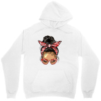 Afro Messy Bun Light Skin Soror Color Red And Blue Unisex Hoodie | Artistshot