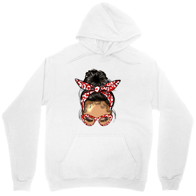 Afro Messy Bun Light Skin Soror Color Red And Blue Unisex Hoodie | Artistshot