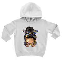 Afro Messy Bun Light Skin Soror Color Blue And Yel Toddler Hoodie | Artistshot