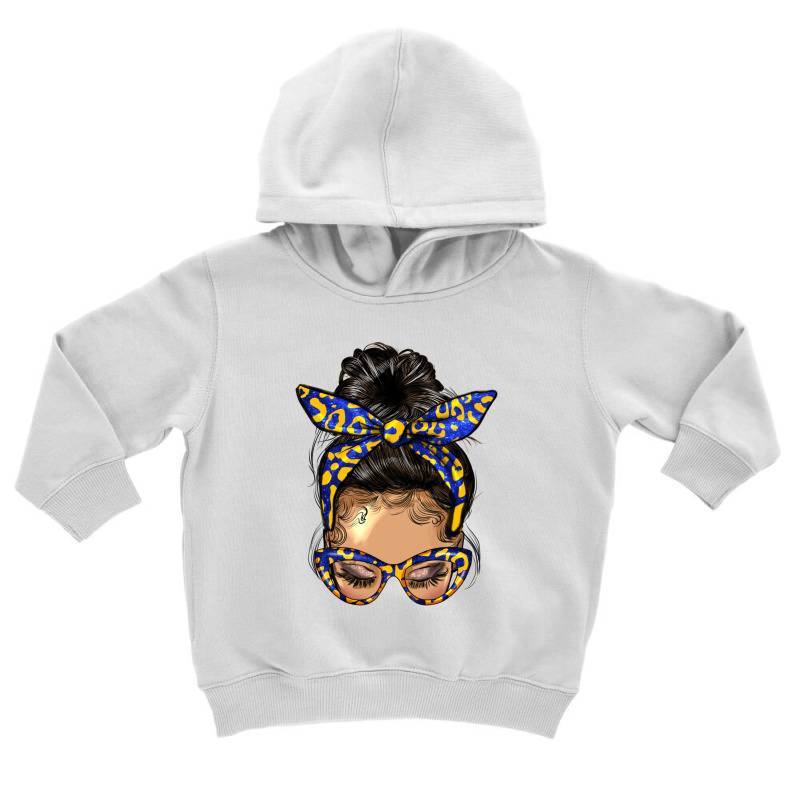 Afro Messy Bun Light Skin Soror Color Blue And Yel Toddler Hoodie by HRA Design Shop | Artistshot