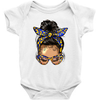 Afro Messy Bun Light Skin Soror Color Blue And Yel Baby Bodysuit | Artistshot