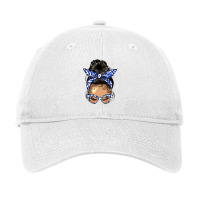 Afro Messy Bun Light Skin Soror Color  Blue And Wh Adjustable Cap | Artistshot