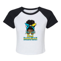 Afro Messy Bun Latina Proud Bahamian Raglan Crop Top | Artistshot