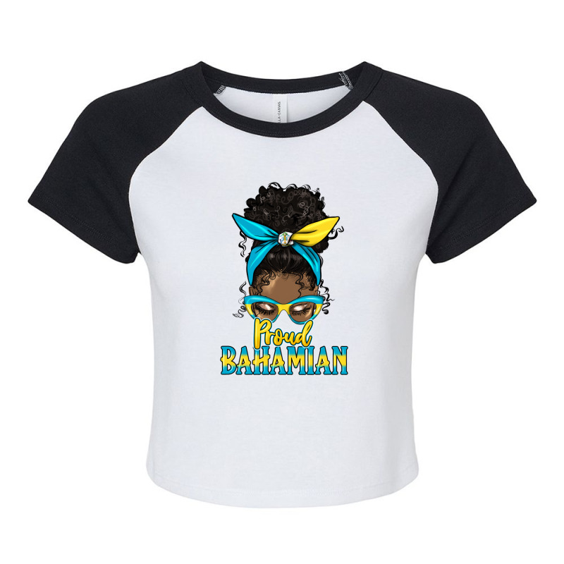 Afro Messy Bun Latina Proud Bahamian Raglan Crop Top by HRA Design Shop | Artistshot