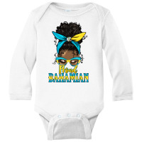 Afro Messy Bun Latina Proud Bahamian Long Sleeve Baby Bodysuit | Artistshot