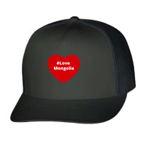 Love Mongolia, Hashtag Heart, Love Mongolia Trucker Cap | Artistshot