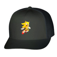 Yellow Hedgehog Jumps Aside Trucker Cap | Artistshot