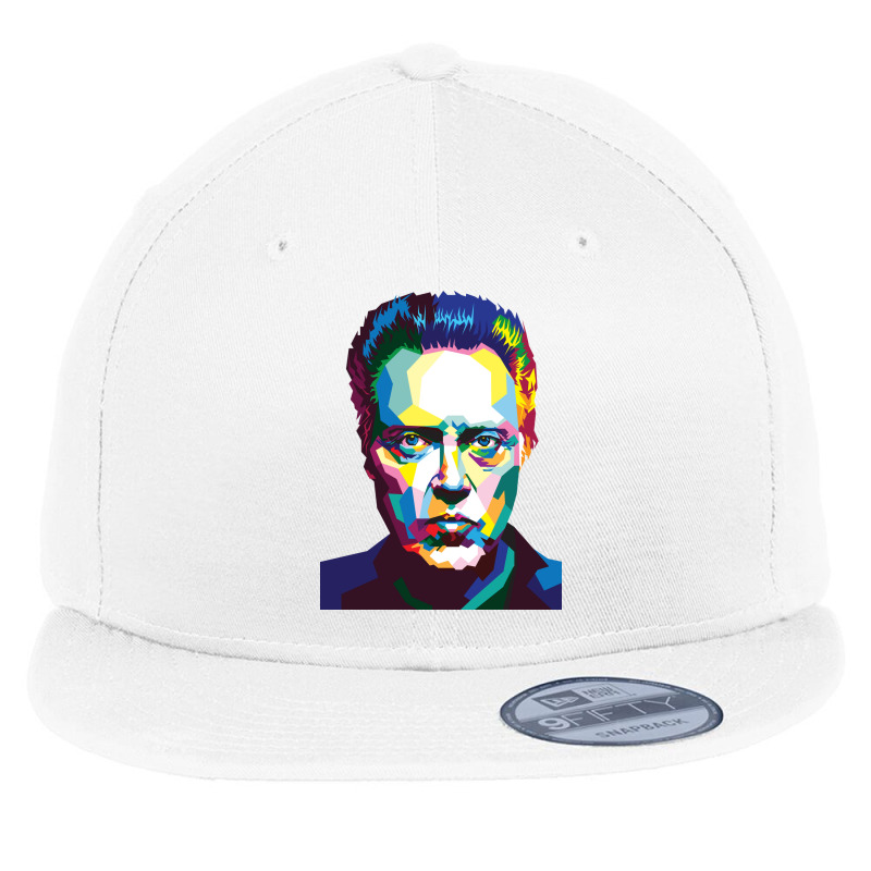 Christoper Walken In Wpap Pop Art Style Flat Bill Snapback Cap | Artistshot