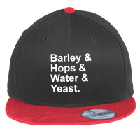 Barley, Hops, Water, Yeast Flat Bill Snapback Cap | Artistshot