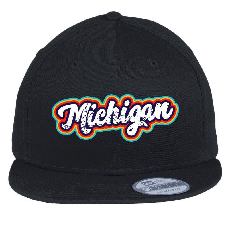 Michigan State Vintage Retro 60 Flat Bill Snapback Cap | Artistshot