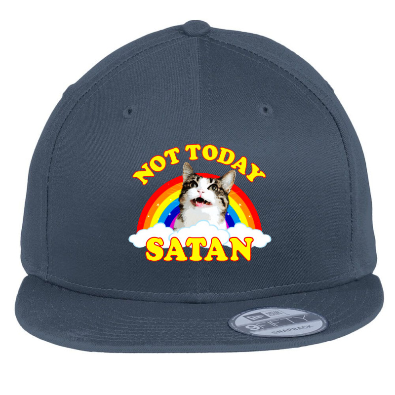 Cat Rainbow Not Today Satan Flat Bill Snapback Cap by Lemah Abang | Artistshot