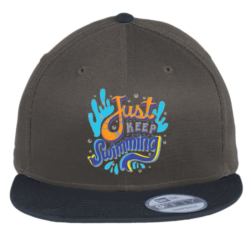 Finding Nemo Just Keep Swimming Flat Bill Snapback Cap | Artistshot