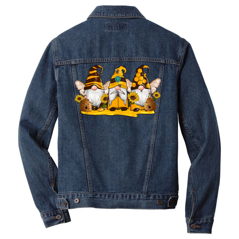 Western Bee Gnomes Beehive Honey Sunflowers Men Denim Jacket | Artistshot