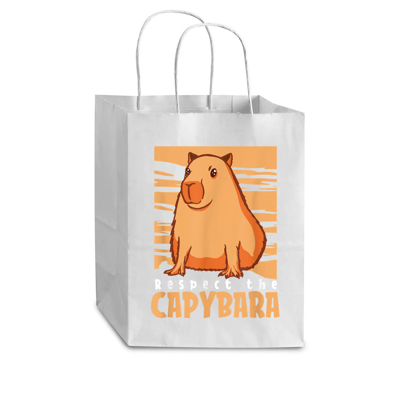 Capybara South American Rodent   Respect The Capybara T Shirt Cub Paper Bag - 8 x 4 1/2 x 10 1/4 by lelalucin | Artistshot